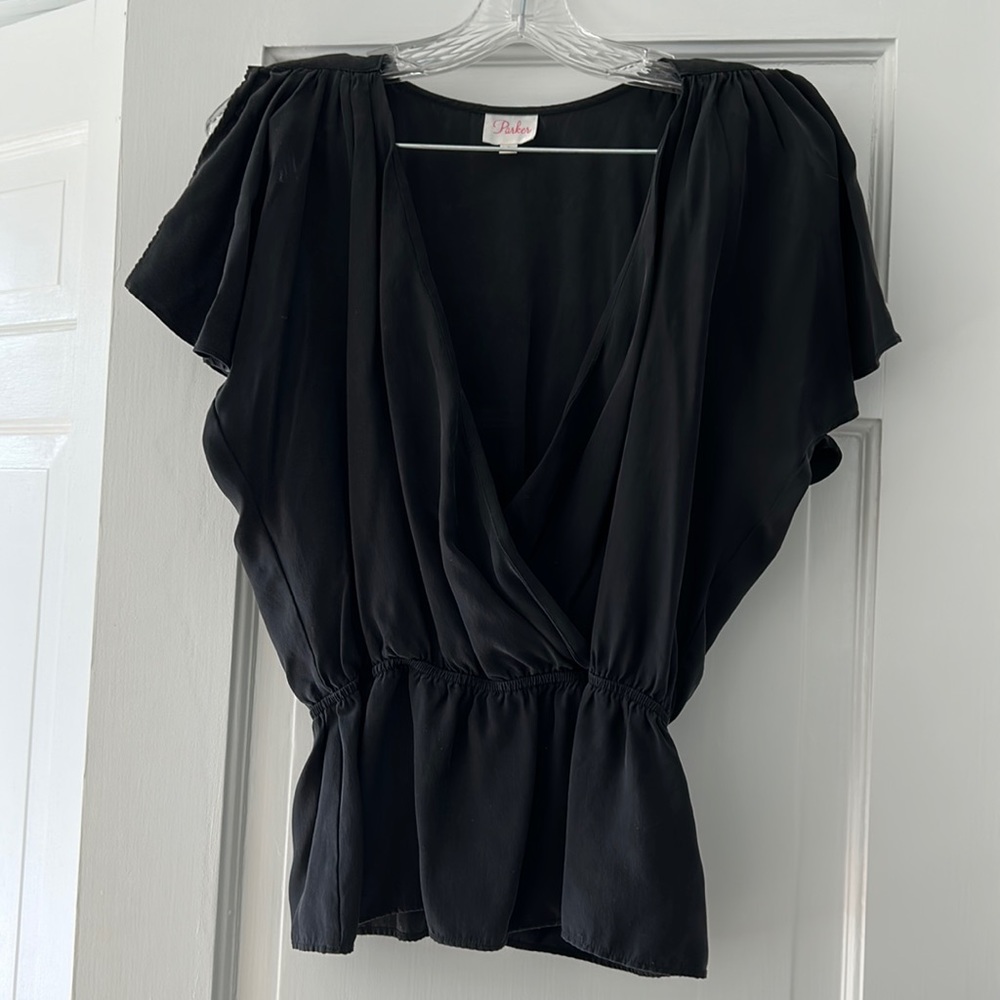 Parker silk top, size S